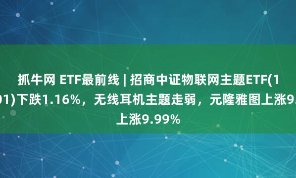 抓牛网 ETF最前线 | 招商中证物联网主题ETF(159701)下跌1.16%，无线耳机主题走弱，元隆雅图上涨9.99%