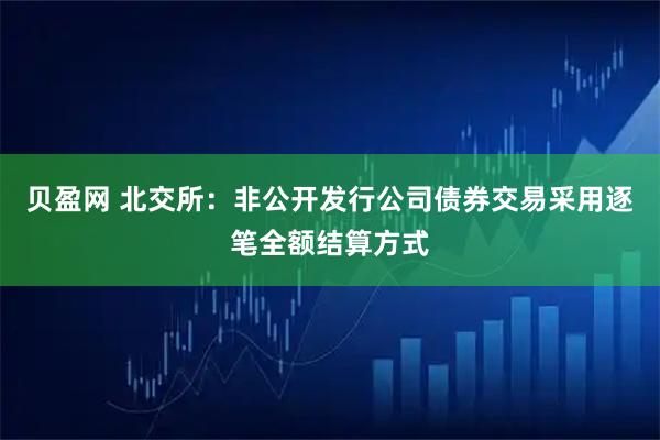 贝盈网 北交所：非公开发行公司债券交易采用逐笔全额结算方式